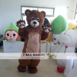 Simulation Fur Brown Bear Mascot Costumes