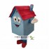 Blue House Cartoon Character Mascot Costume