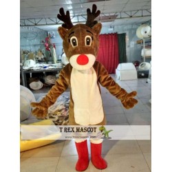 Brown Christmas Deer Elk Mascot Costume