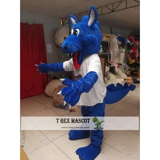 Blue Dragon Mascot Costume