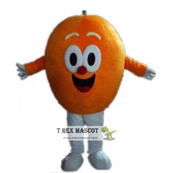 Orange Mascot Costume With Big Eyes