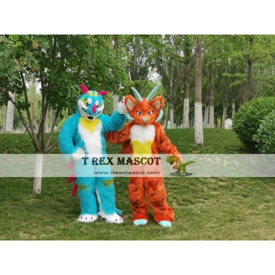 Blue Dragon Realistic Fursuit Animal Mascot Costumes