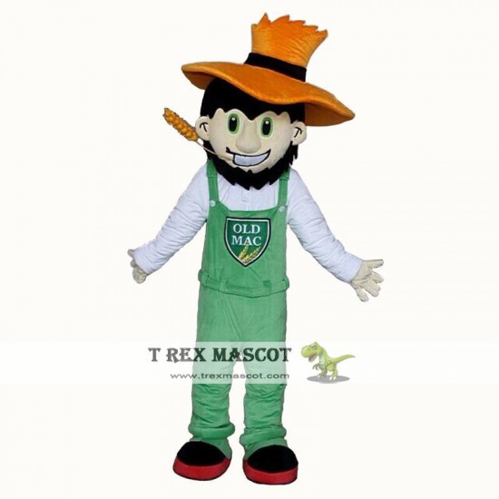 Orange Hat Farmer Custom Mascot Costume