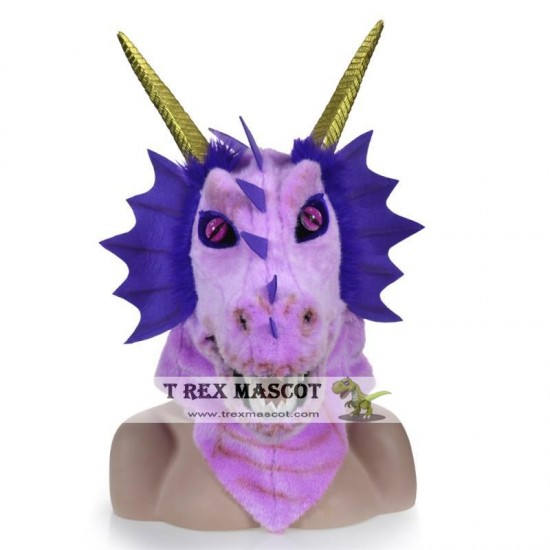 Animal Purple Dragon Fursuit Head Mascot Head