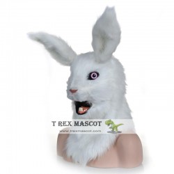 Animal White rabbit Fursuit Head Mascot Head