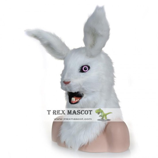 Animal White rabbit Fursuit Head Mascot Head