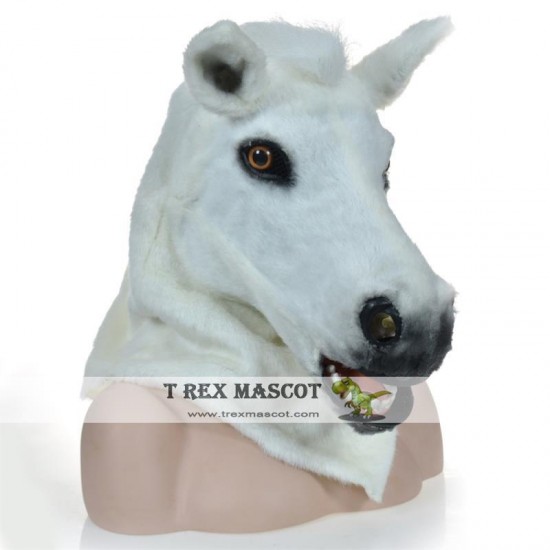 Animal White horse Fursuit Head Mascot Head