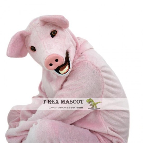 Animal Pink pig Fursuit Mascot Costume for Adult