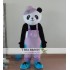 Panda Mascot Costume With Purple Clothes