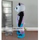 Panda Mascot Costume With Purple Clothes