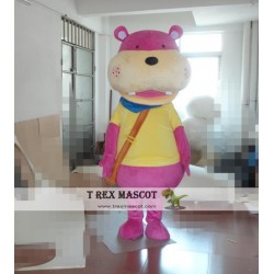 Pink Hippo Mascot Costume