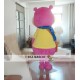 Pink Hippo Mascot Costume