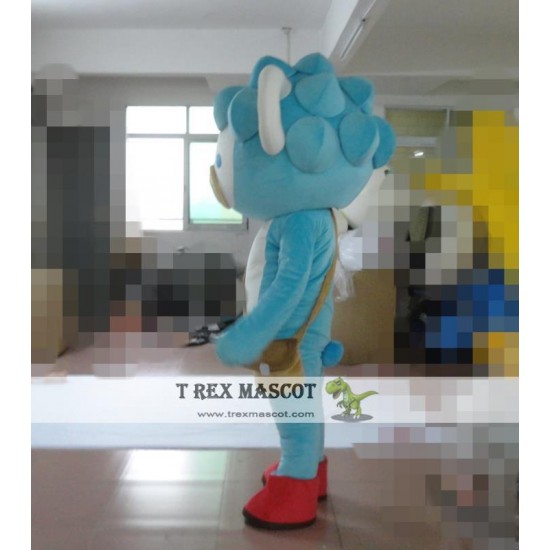 Sky Blue Sheep Mascot Costume