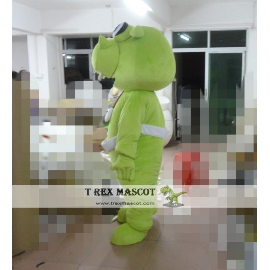 Green Hippo Mascot Costume