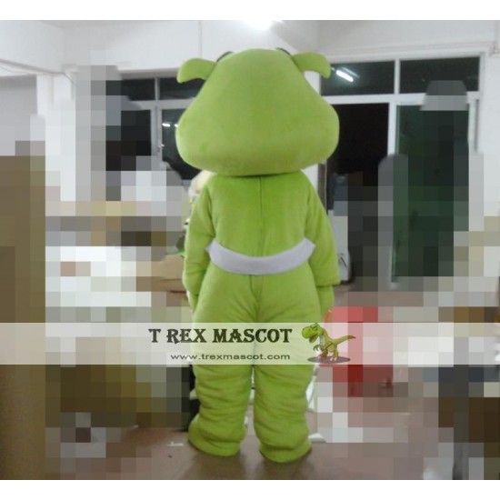 Green Hippo Mascot Costume