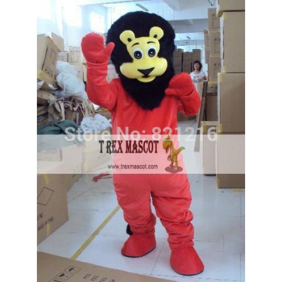 Red Lion Cartoon Mascot Costume