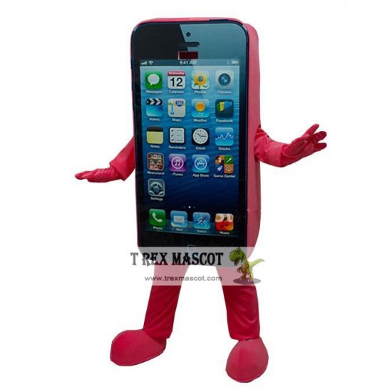 Red Cell Phone Apple Iphone Mascot Costume