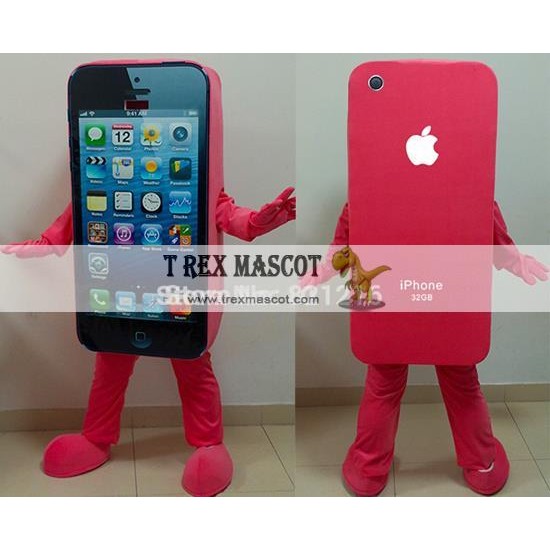 Red Cell Phone Apple Iphone Mascot Costume