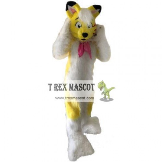 Pink Fox Husky Fursuit Mascot Costume