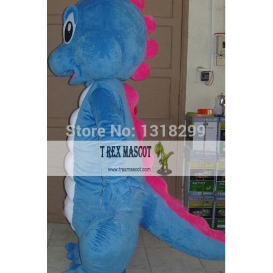 Blue Dinosaur Dragon Mascot Costume