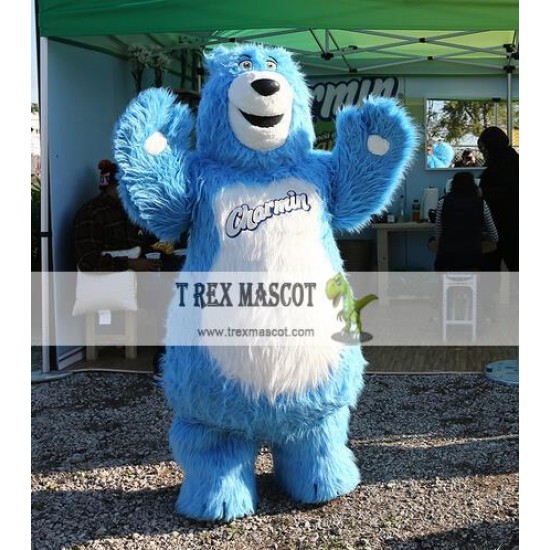 Blue Bear Mascot Costume