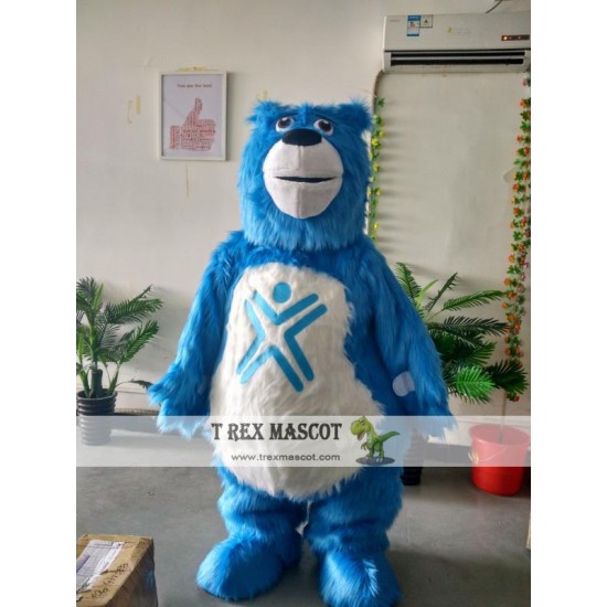 Blue Bear Mascot Costume