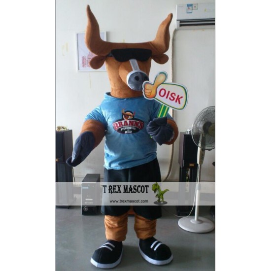 Bull Glasses Mascot Costume Celebration Carnival Outfit