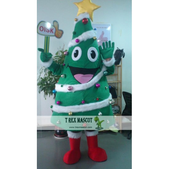 Christmas Tree Mascot Costume Celebration Carnival Outfit