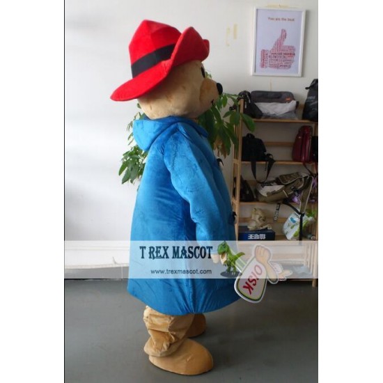 Cartoon Bear Hat Mascot Costume Celebration Carnival Outfit