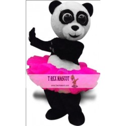 Panda In Pink Mascot Costume Plush Cartoon Costumess