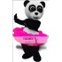 Panda In Pink Mascot Costume Plush Cartoon Costumess