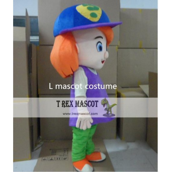 Girl Mascot Red Hair Plush Cartoon Costume