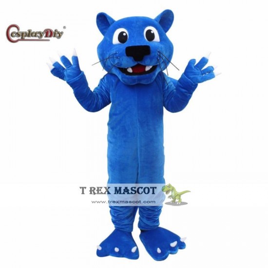 Blue Panther Mascot Costume Panther Animal Mascot Adult Halloween Carnival