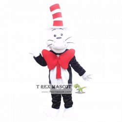 Animal Cat In The Hat Plush Adult Mascot Costume For Christmas