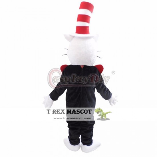 Animal Cat In The Hat Plush Adult Mascot Costume For Christmas