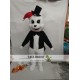 Animal White Bear Black Jacket Plush Adult Mascot Costume For Christmas