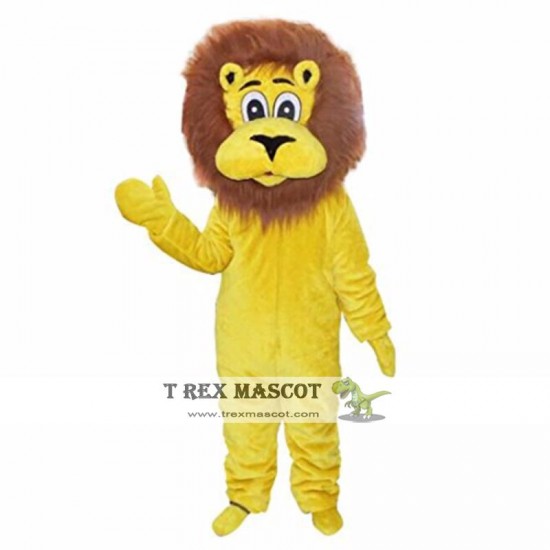 Animal Yellow Lion Plush Adult Mascot Costume For Christmas