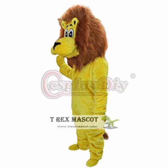 Animal Yellow Lion Plush Adult Mascot Costume For Christmas