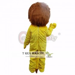 Animal Yellow Lion Plush Adult Mascot Costume For Christmas