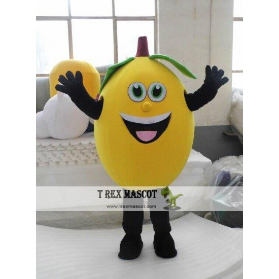 Fruit Yellow Lemon Mascot Cartoon Costume