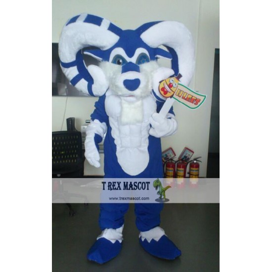 Blue Ram Mascot Costume Celebration Carnival Outfit