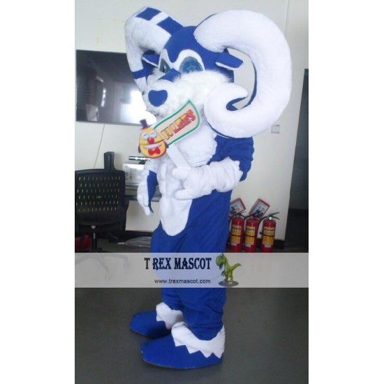 Blue Ram Mascot Costume Celebration Carnival Outfit