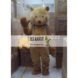 Brown Teddy Bear Gentleman Adult Mascot Costume