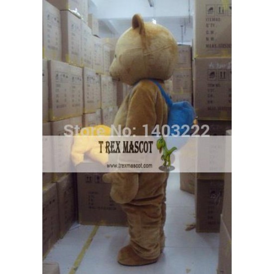 Brown Teddy Bear Gentleman Adult Mascot Costume