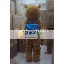 Brown Teddy Bear Gentleman Adult Mascot Costume