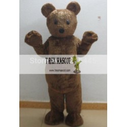 Furry Brown Teddy Bear Mascot Costume For Adult