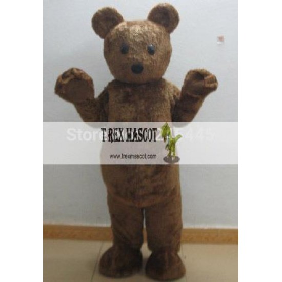 Furry Brown Teddy Bear Mascot Costume For Adult