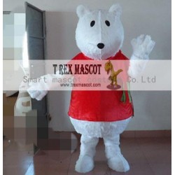 Dress In Red Bear Mascot Costume Adult Bear Costume