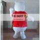 Dress In Red Bear Mascot Costume Adult Bear Costume