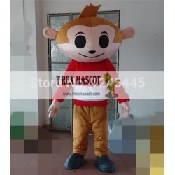 Red T-Shirt Monkey Costume Monkey Mascot For Adult